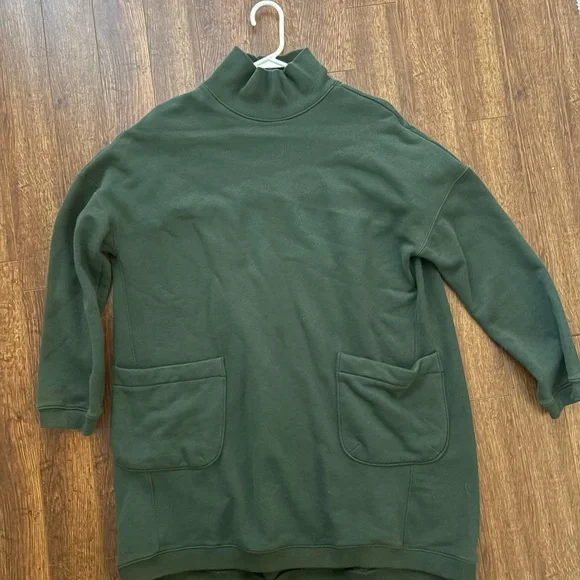 Pomander Place Olive Green Turtleneck Pocket Sweater Dress - Picture 2 of 2